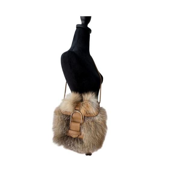 Jimmy Choo Leah Fox Fur Leather Crossbody Bag NWT $3,650 Boho Chic RARE Sold out - Picture 6 of 10